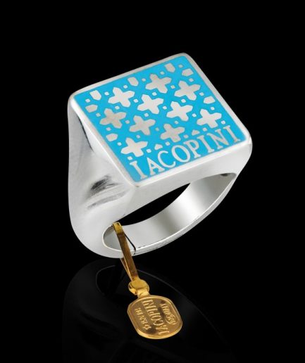 Chevalier Anello Smalto Quadrato ref. 0054 Argento Sterling