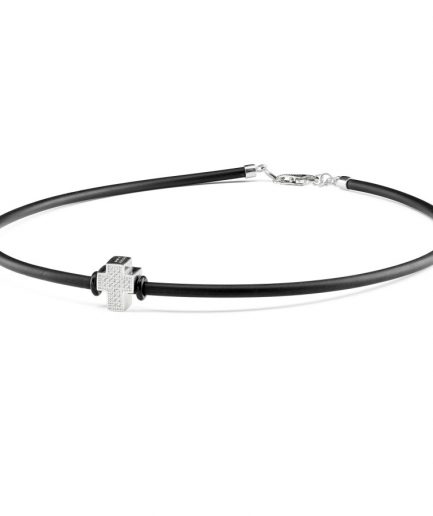 I Simboli Collier Caucchiù Croce ref. 505 Argento Sterling