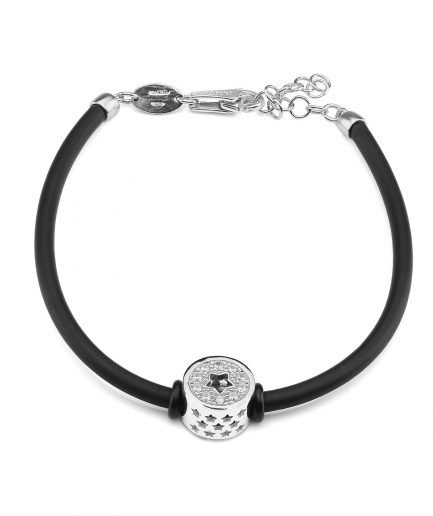 I Simboli Bracciale Caucchiù Stella Zirconi ref. 4491 Argento Sterling