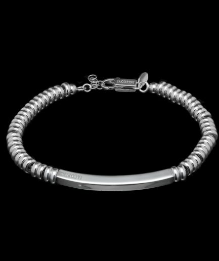 Bracciale Uomo Chiusura Sfera con Diamante ref. 865.br Argento Sterling