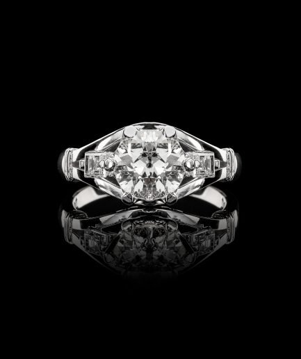 Pezzi Unici Anello Solitario Art Deco' ref 12365 Oro 18 kt