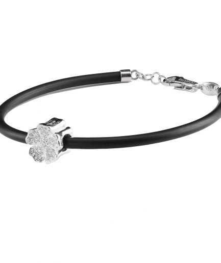 I Simboli Bracciale Caucchiù Fiore ref. 4370 Argento Sterling