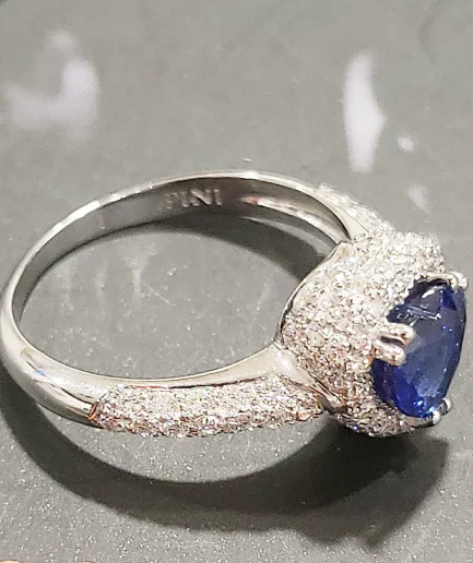 Diamonds Collection Anello Zaffiro Cuore ref. 30000 cuore Oro e Diamanti