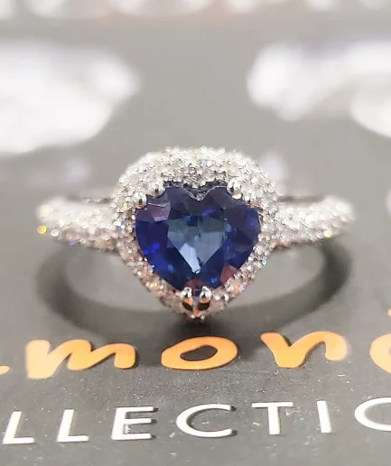 Diamonds Collection Anello Zaffiro Cuore ref. 30000 cuore Oro e Diamanti
